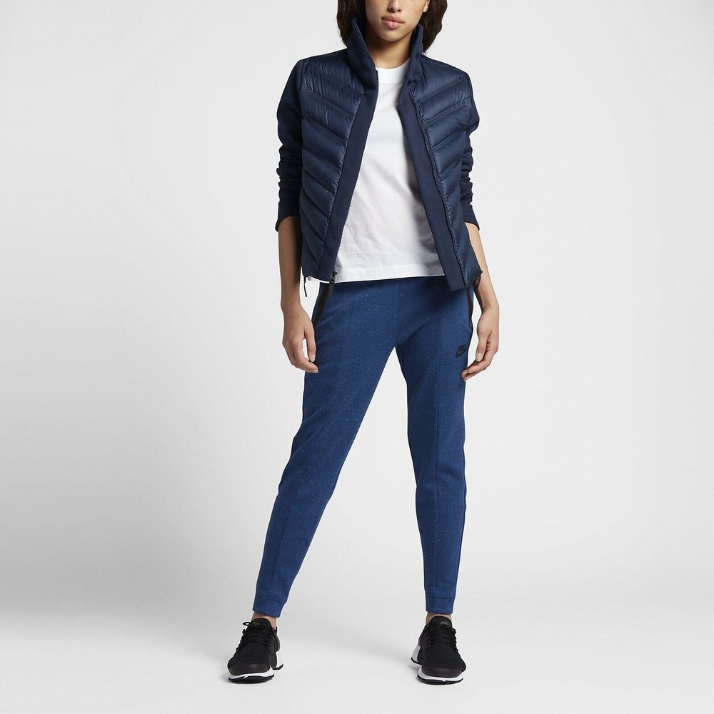 NIKE Tech Fleece Puffer Aeroloft Bomber Jacket Navy Goose Down 804982-423 Large - Picture 13 of 15